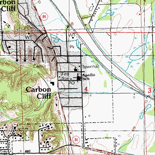 Topographic Map of Apollo Elementary School, IL