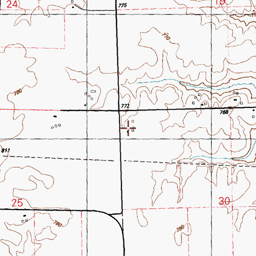 Topographic Map of Denton Farm, IL
