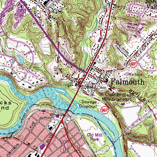 Topographic Map of Calvary Pentecostal Tabernacle, VA