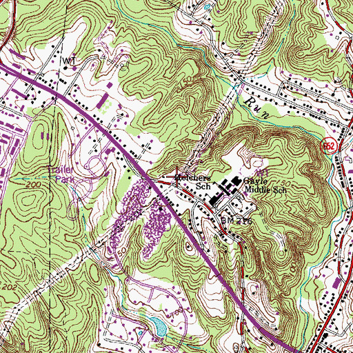 Topographic Map of Interstate Business Park, VA