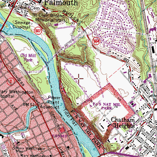 Topographic Map of John Lee Pratt Memorial Park, VA