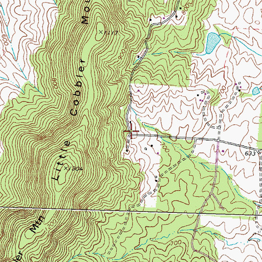 Topographic Map of Ashville, VA