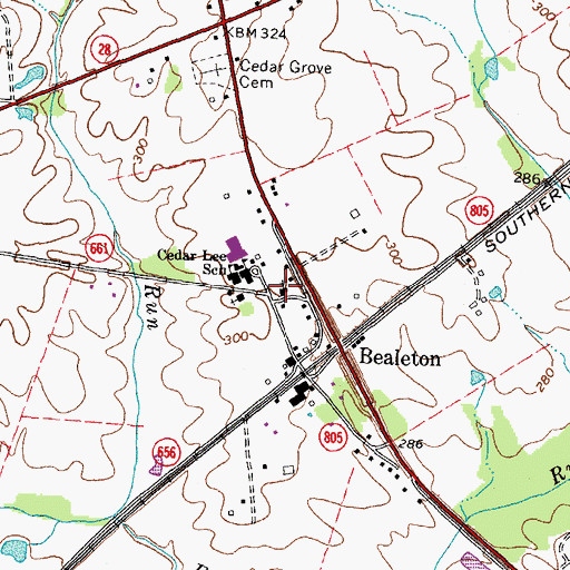 Topographic Map of Bealton Baptist Church, VA