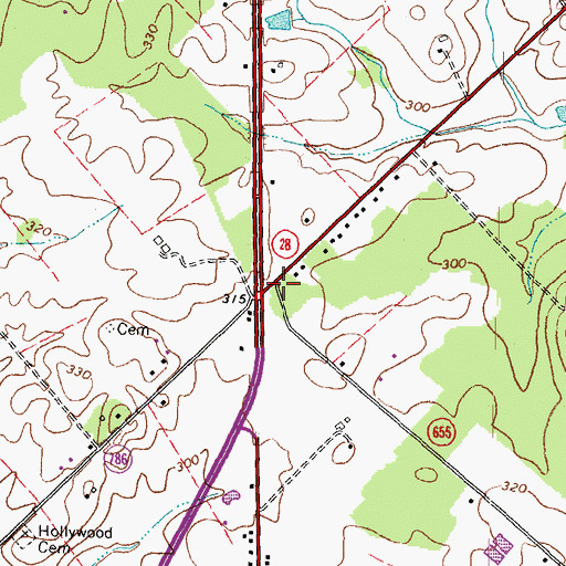 Topographic Map of Mandleys Corner, VA