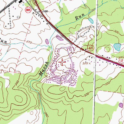 Topographic Map of Marsh Run Mobile Home Park, VA
