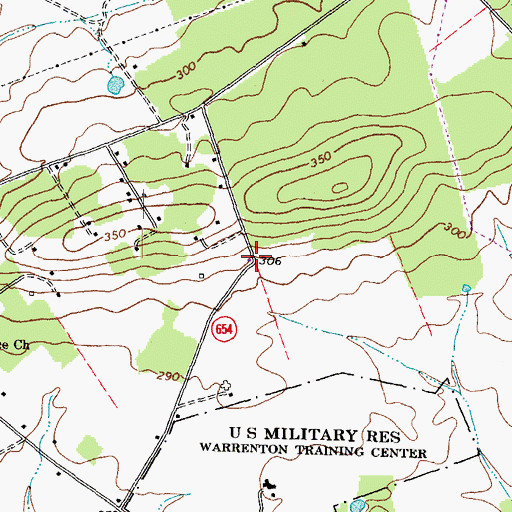 Topographic Map of Piney Ridge School (historical), VA