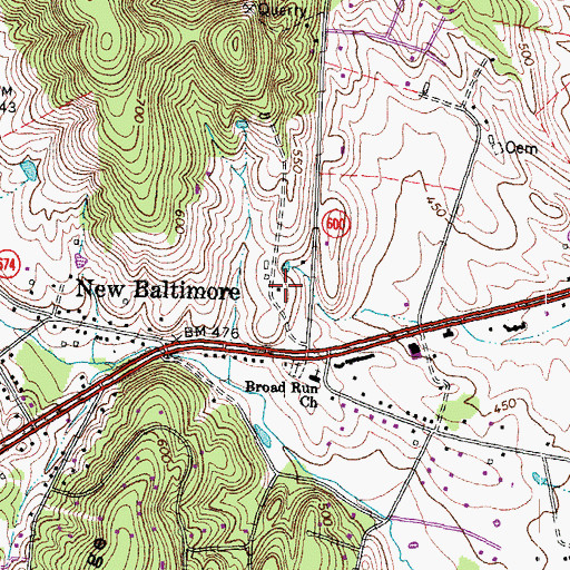 Topographic Map of Eastview, VA