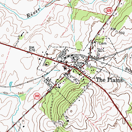 Topographic Map of Grace Episcopal Church, VA