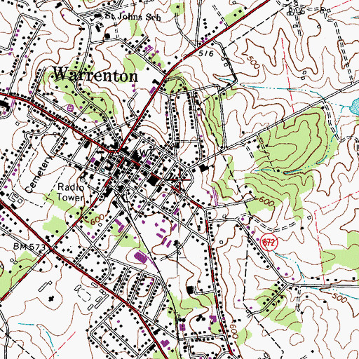 Topographic Map of Living Faith Presbyterian Church, VA