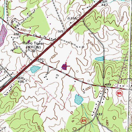 Topographic Map of P B Smith Elementary School, VA