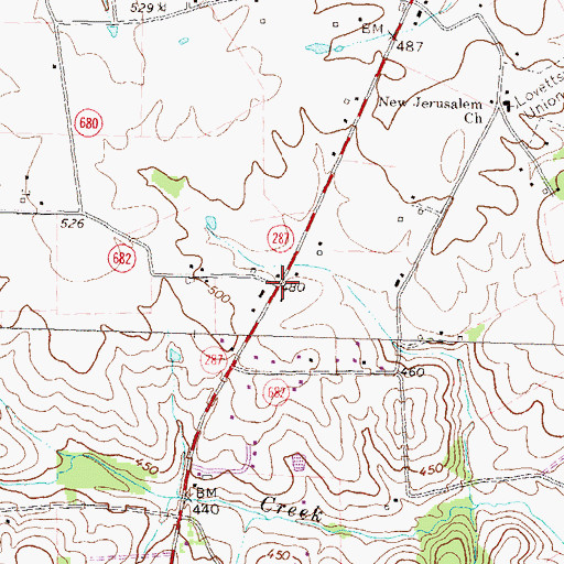Topographic Map of Bolington, VA