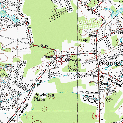 Topographic Map of Emmaus Cemetery, VA