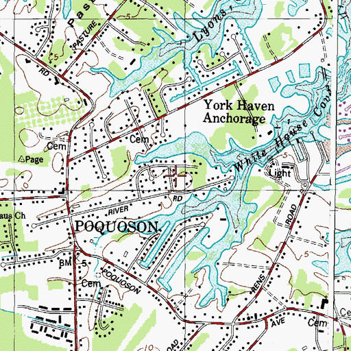 Topographic Map of Rivergate, VA