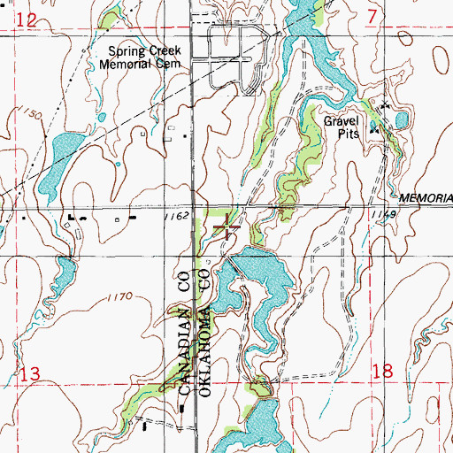 Topographic Map of Oknoname 13 Dam, OK