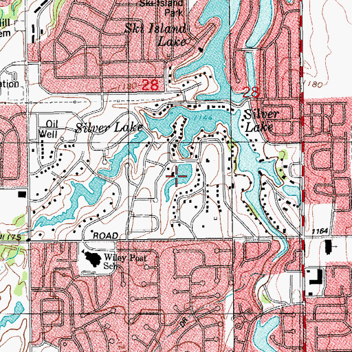 Topographic Map of Willow Lake, OK