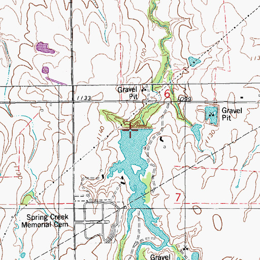 Topographic Map of Oknoname 10 Dam, OK