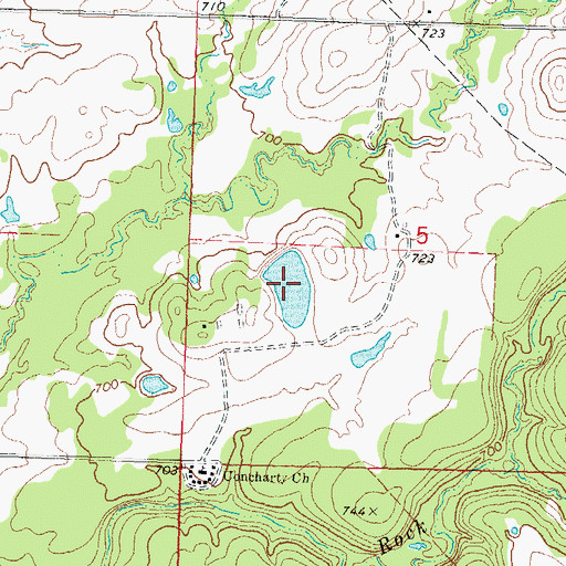 Topographic Map of Oknoname 111019 Reservoir, OK