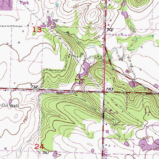 Topographic Map of Oknoname 143011 Reservoir, OK