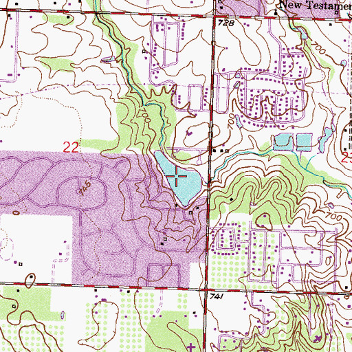 Topographic Map of Oknoname 143012 Reservoir, OK
