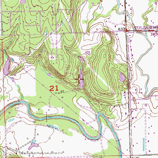 Topographic Map of Oknoname 037069 Reservoir, OK