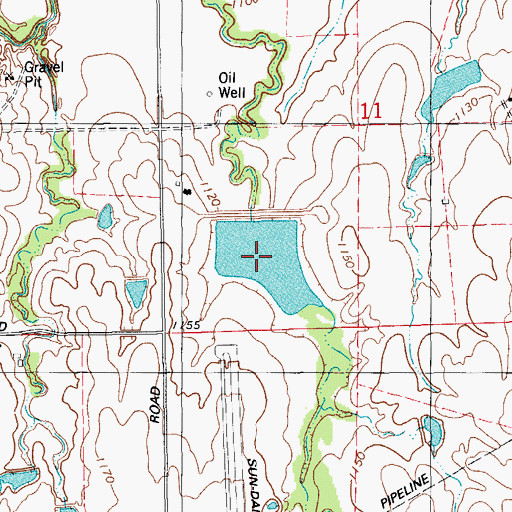 Topographic Map of Cottonwood Creek Site 33 Reservoir, OK