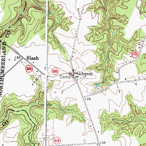 Topographic Map of Gibeon Cemetery, VA