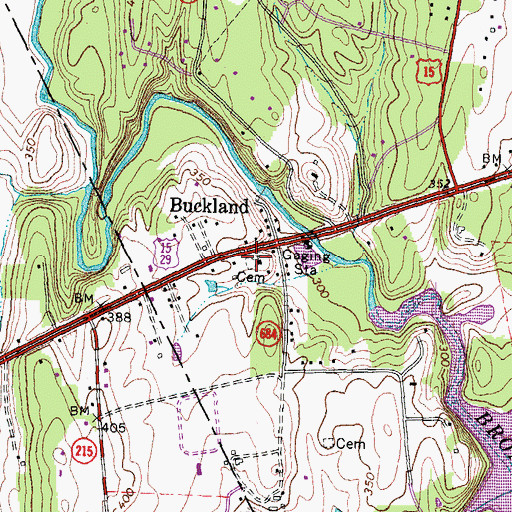 Topographic Map of Buckland Cemetery, VA