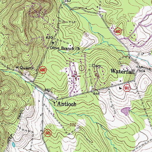 Topographic Map of Burke Meadows, VA