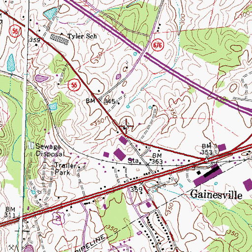 Topographic Map of Gainesville United Methodist Church, VA
