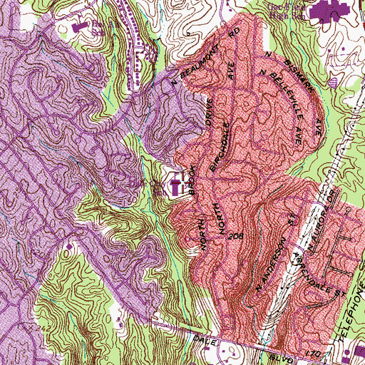 Topographic Map of Dale City Elementary School, VA