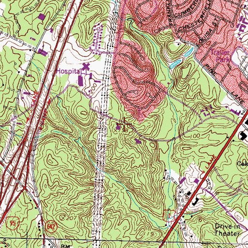 Topographic Map of Ann Ludwig School, VA