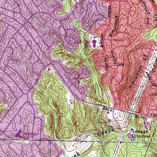 Topographic Map of Barksdale, VA
