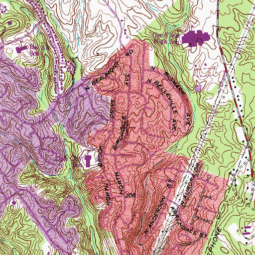 Topographic Map of Birchdale, VA