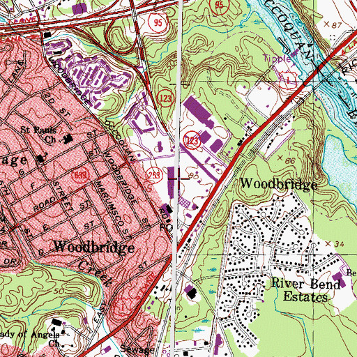 Topographic Map of Bridgewood Shopping Center, VA
