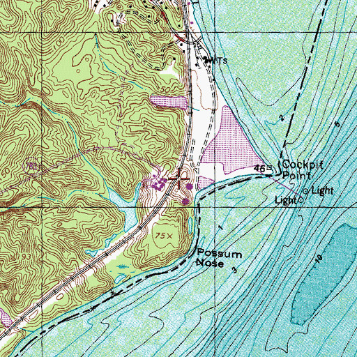 Topographic Map of Cockpit Point Industrial Park, VA
