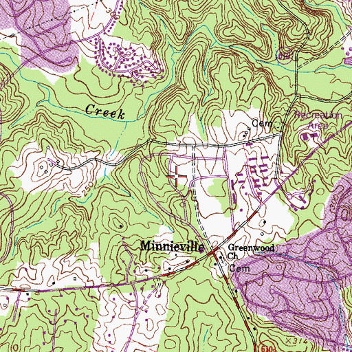 Topographic Map of Colony Woods, VA