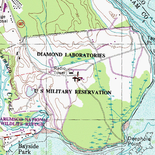 Topographic Map of Diamond Laboratories, VA