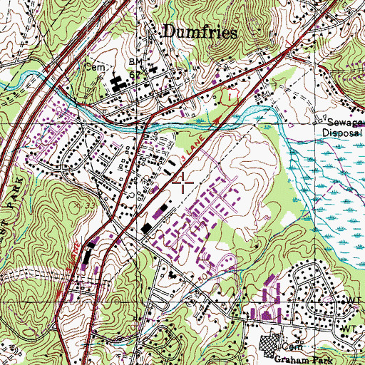 Topographic Map of Dumfries Mini Library, VA