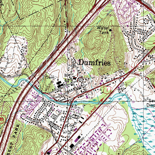 Topographic Map of Dumfries United Methodist Church, VA