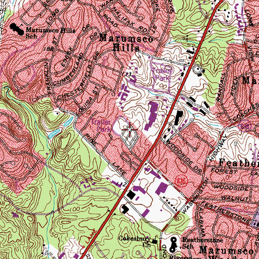 Topographic Map of Featherstone Mobile Home Park, VA