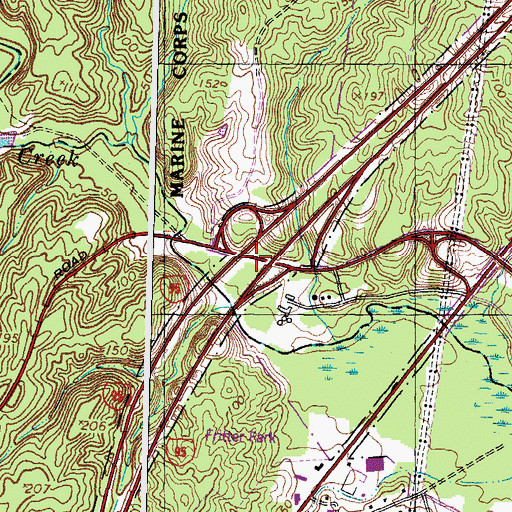 Topographic Map of Interchange 148, VA
