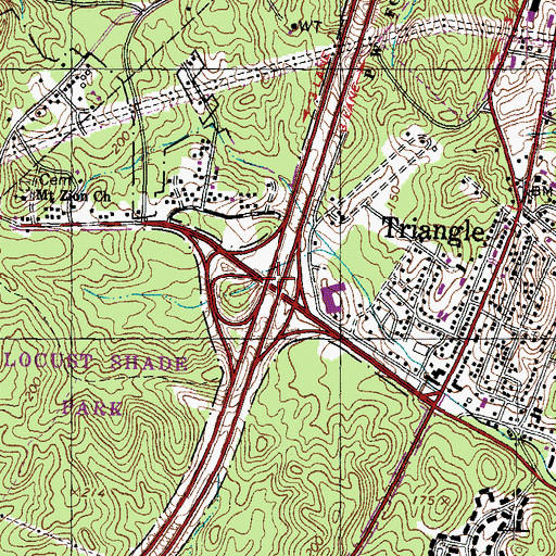 Topographic Map of Interchange 150, VA