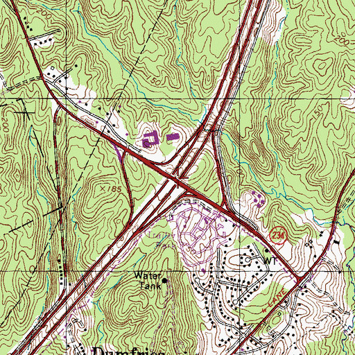 Topographic Map of Interchange 152, VA