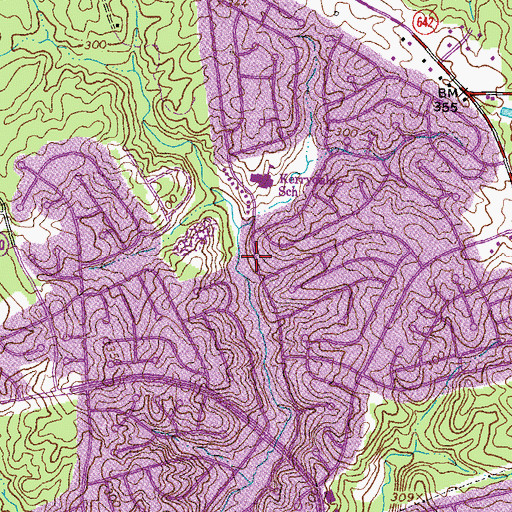 Topographic Map of Kerrydale, VA