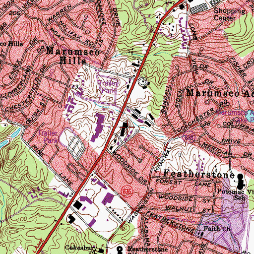 Topographic Map of Lynwood Shopping Center, VA