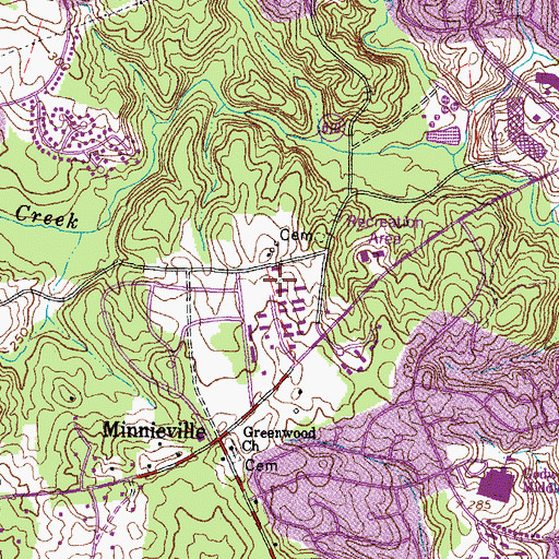 Topographic Map of Minnieville Estates, VA