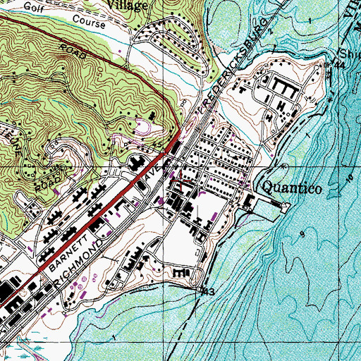 Topographic Map of Quantico Post Office, VA