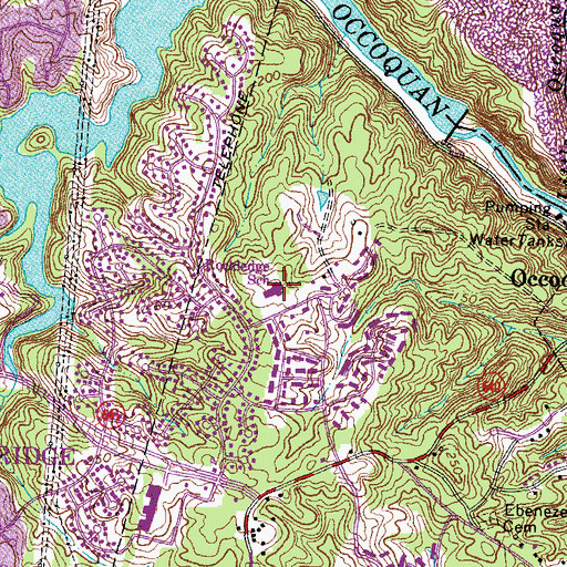 Topographic Map of Rockledge Elementary School, VA