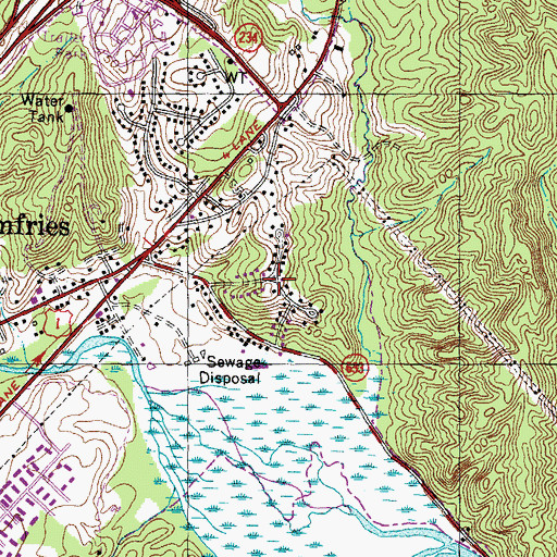 Topographic Map of Rose Hill, VA