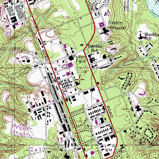 Topographic Map of Belvoir Neck, VA